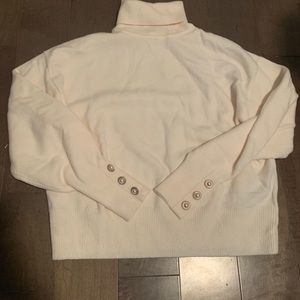H&M Winter White Turtleneck Sweater with Pearls
